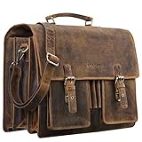 STILORD 'Anton' Aktentasche Leder XL Vintage Lehrertasche mit Laptopfach 15,6 Zoll große Ledertasche zum Umhängen...