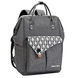 Lekesky Rucksack Damen Schultasche mit Laptopfach & Anti Diebstahl Tasche, 15.6 Zoll Laptoprucksack (Grau)